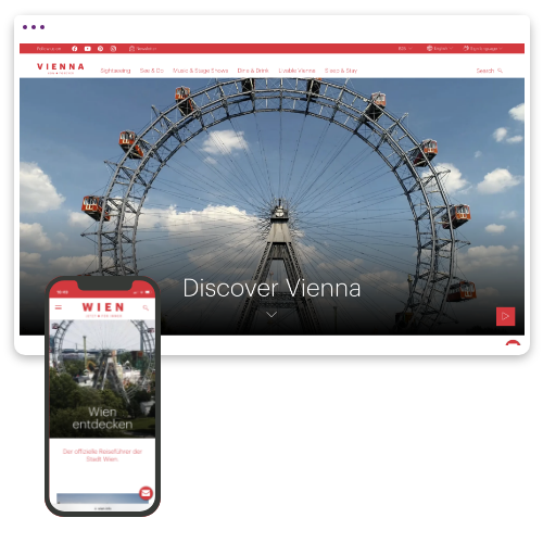 Site de l'office du tourisme de Vienne - desktop et mobile