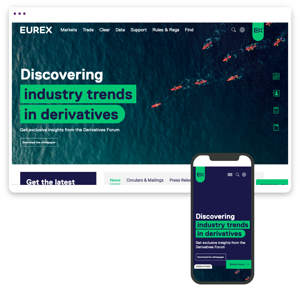 EUREX desktop mobile site page screenshot 