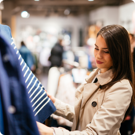 Woman looking at clothes