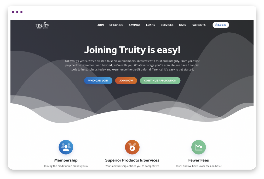 TRUITY desktop site page screenshot 