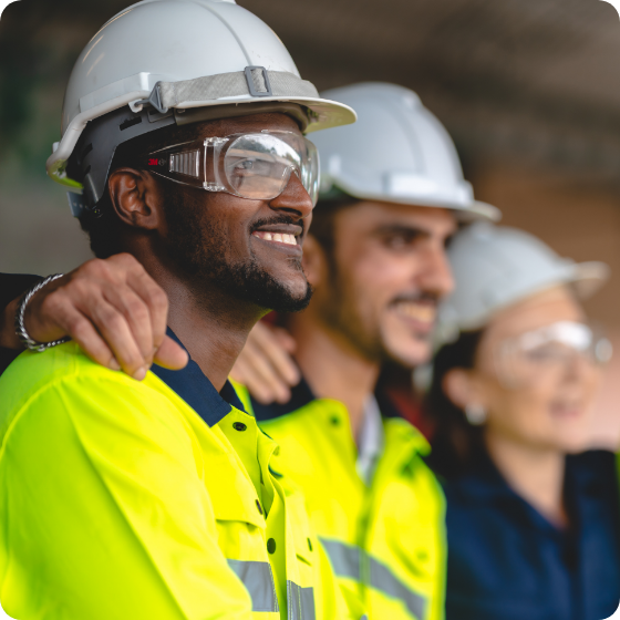 Men in protective clothing