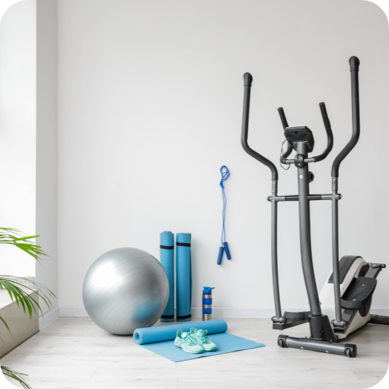 SEc stock image gym equipment square