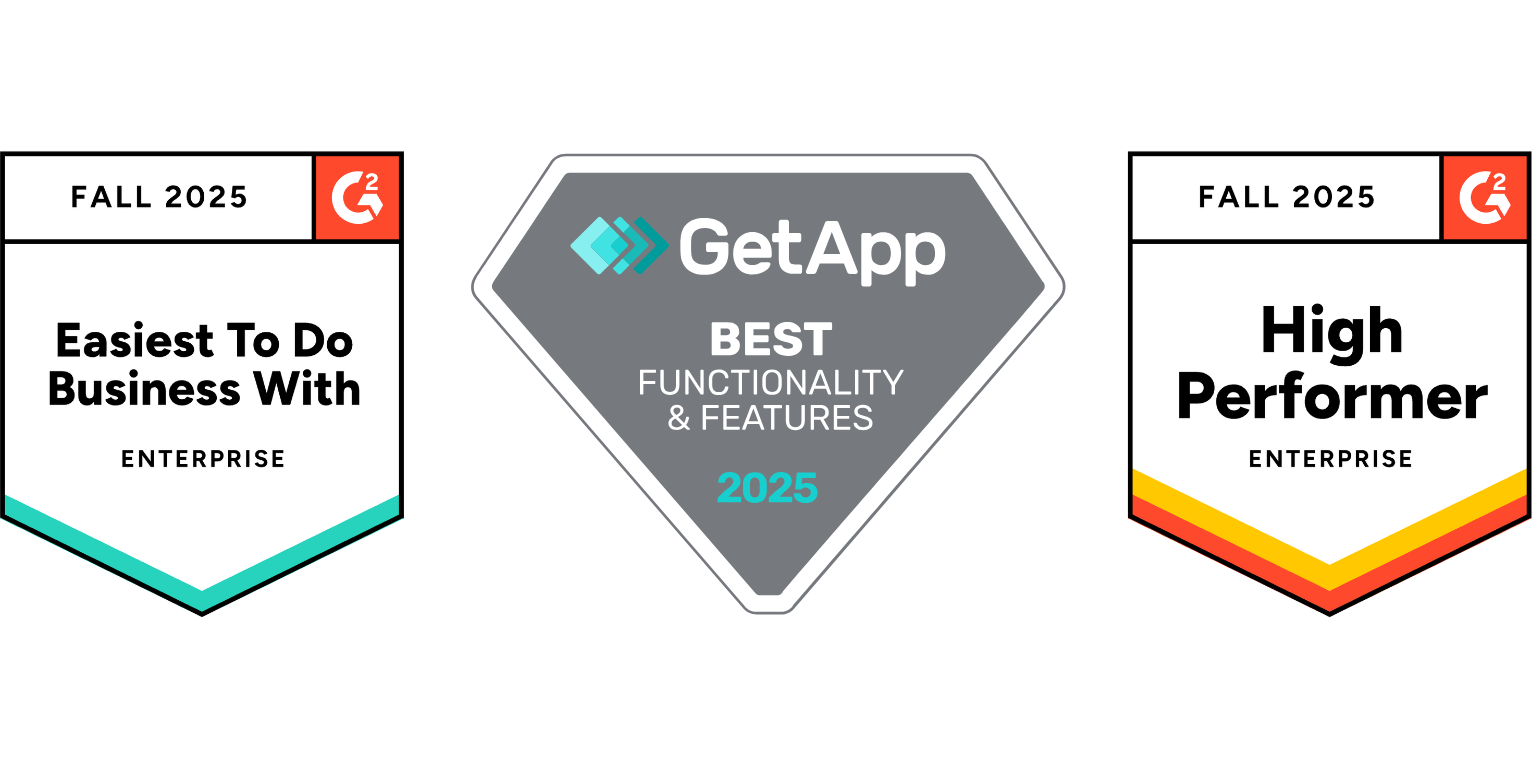 Best to do Business with- High Performer - Best Functionality and Features - G2 and GetApp