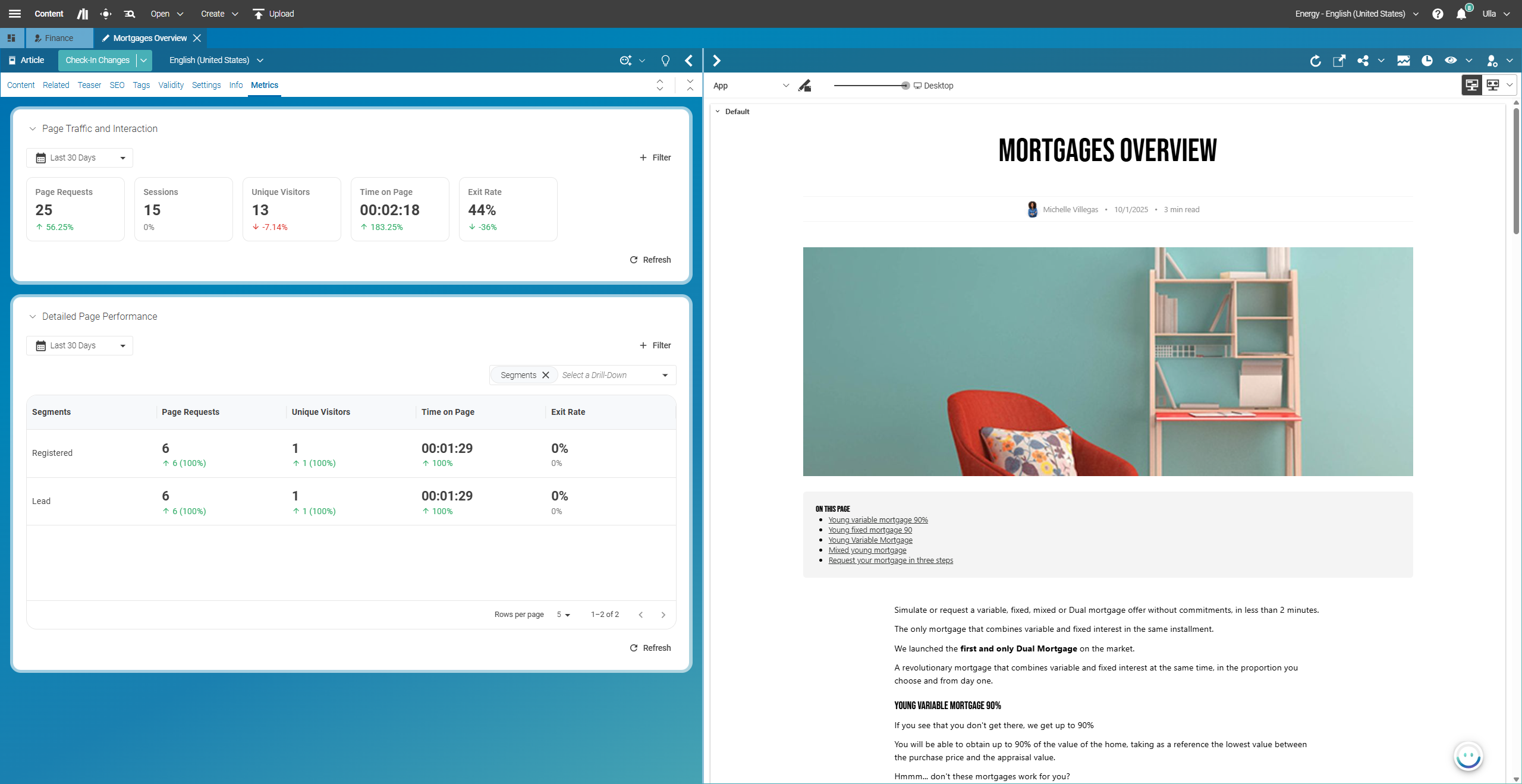 Content-centric work in CoreMedia Studio