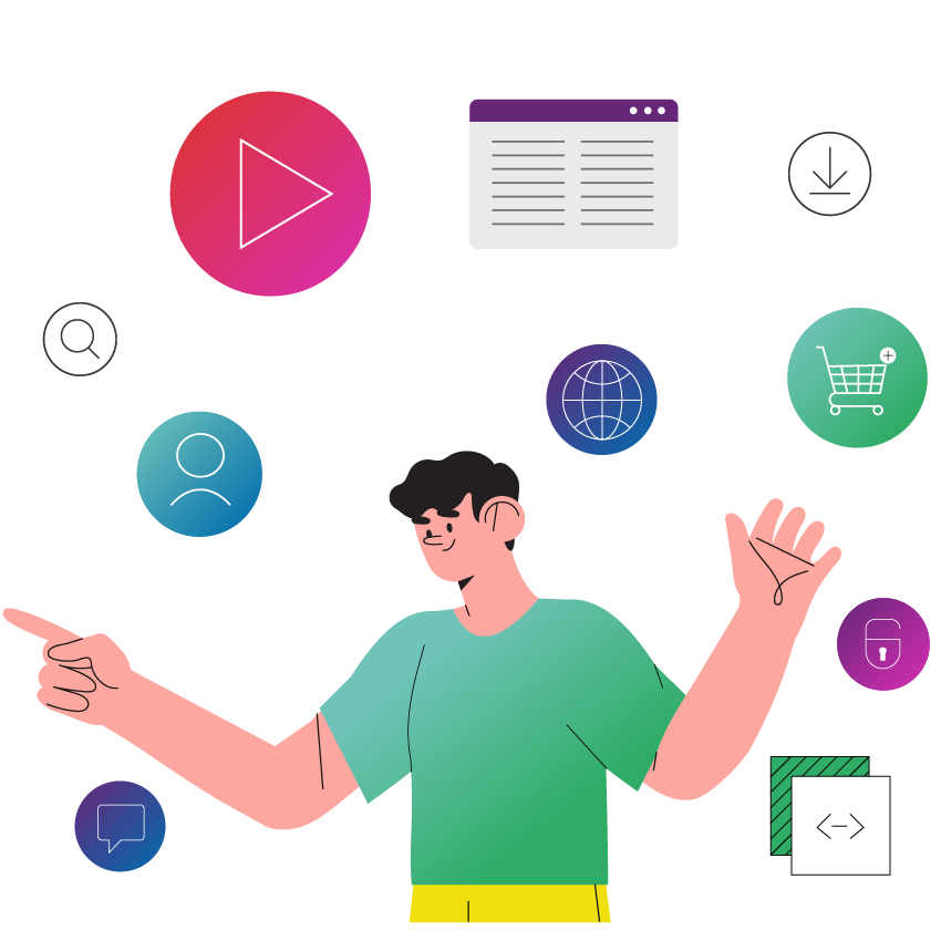 Mann der grünen Workflow verwaltet quadratisches Format