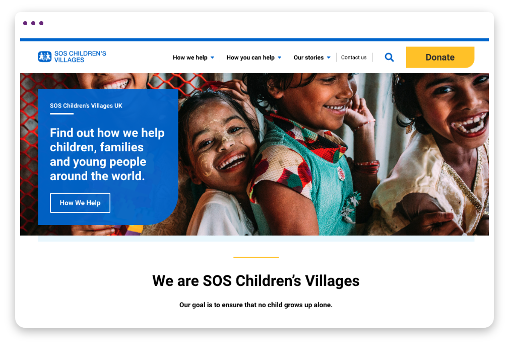 SOS desktop site page screenshot 
