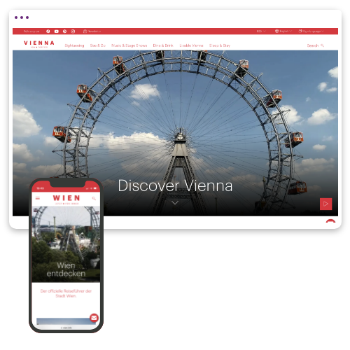 Website des WienTourismus - Desktop und Mobile